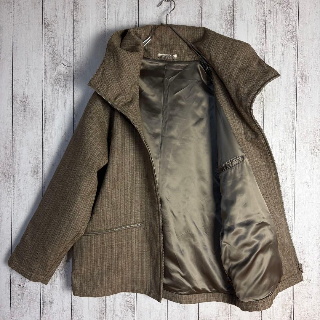 【美品】オーラリー☆チェック柄ウールジップパーカー 20AW ベージュ サイズ4