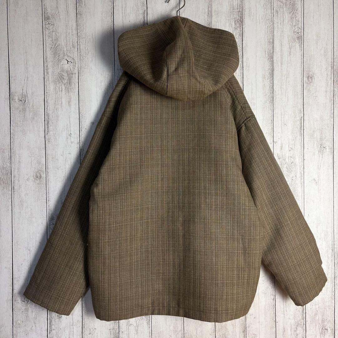 【美品】オーラリー☆チェック柄ウールジップパーカー 20AW ベージュ サイズ4