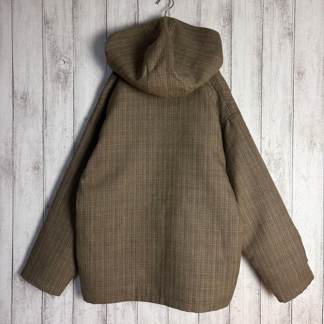 【美品】オーラリー☆チェック柄ウールジップパーカー 20AW ベージュ サイズ4