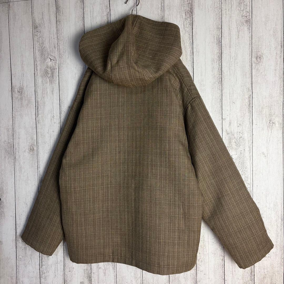 【美品】オーラリー☆チェック柄ウールジップパーカー 20AW ベージュ サイズ4