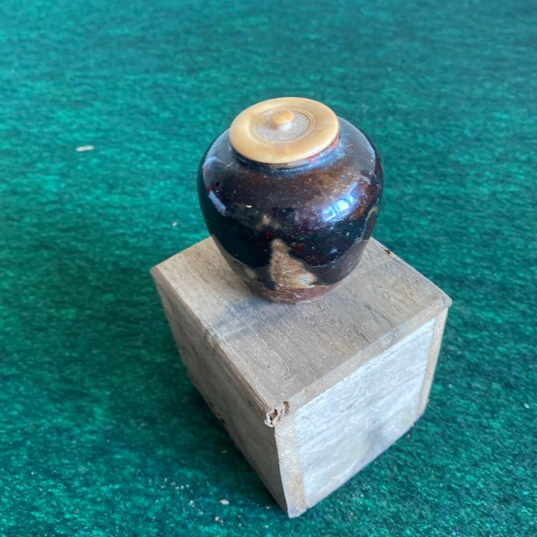 偕楽園焼の茶壷　箱付き