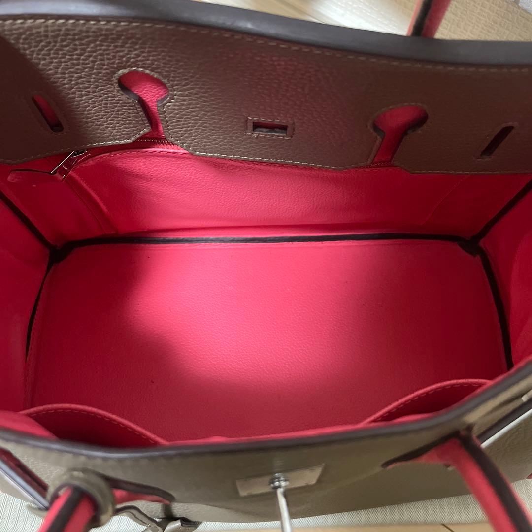 エルメス ハンドバッグ グレー/ピンク