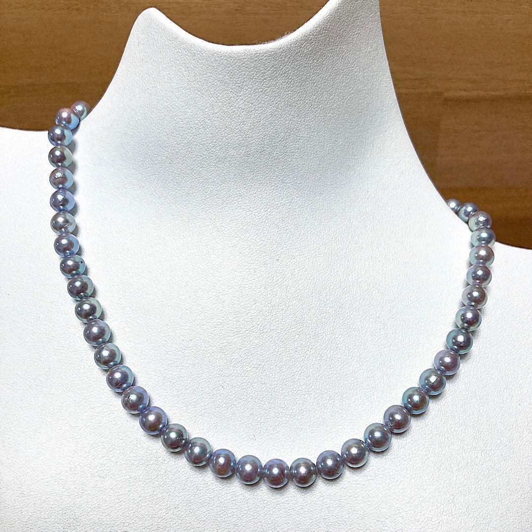 【新品・百貨店商品／総本店】1670ナチュラル色アコヤ真珠グレーフォーマルネック