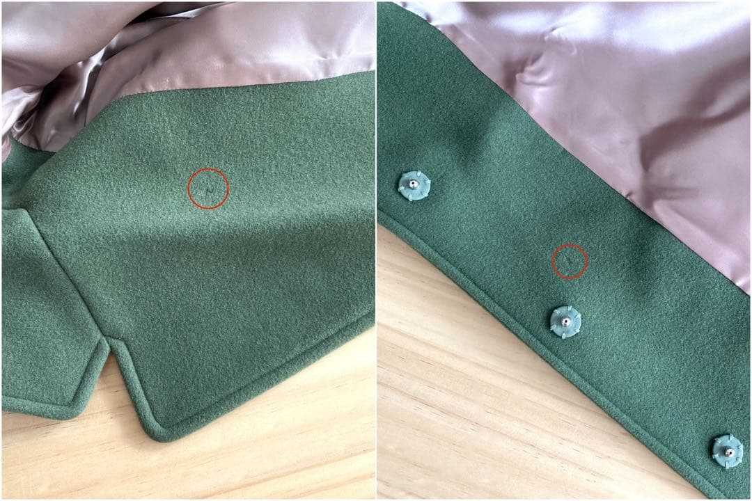 leur logette タスマニア ウールコート 1 M モスグリーン