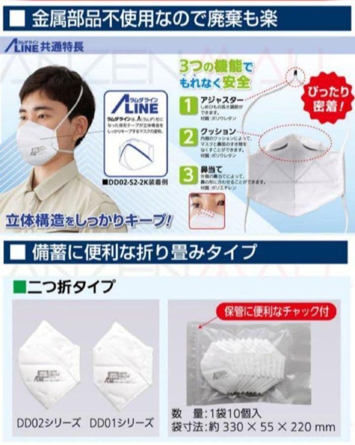 200枚 N95 重松製作所 使い捨て式 防塵マスク DD02-S2-2K