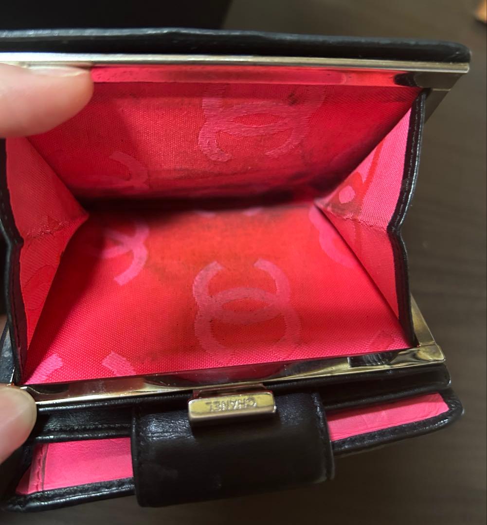 シャネル　二つ折り財布　カンボンライン　【おまけ付き　エルメスのりぼん】