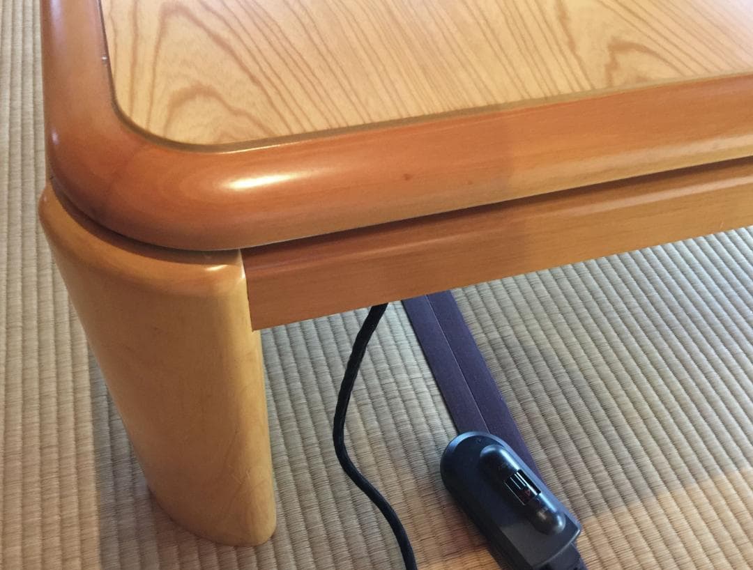 【美品】コイズミ 家具調コタツ ナチュラル木製 正方形 つぎ脚付き 600W