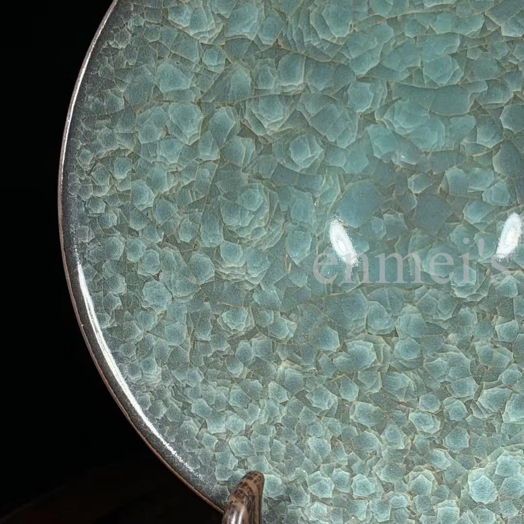 中国古美術・旧蔵品 宋代 官窑 冰裂纹斗笠碗（広口碗）・置物・茶道具・文房具