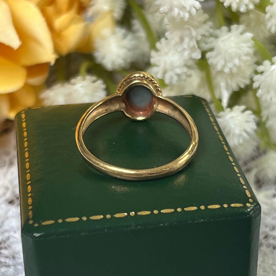 【現品限り】英国 張り合わせ石 ビンテージ オパール　リング 指輪 1974年