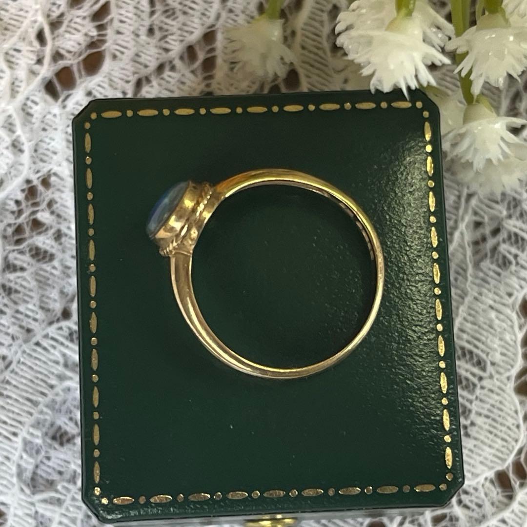 【現品限り】英国 張り合わせ石 ビンテージ オパール　リング 指輪 1974年