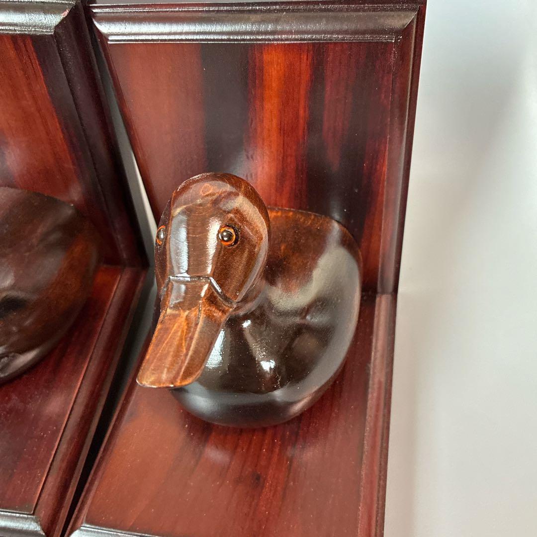 ヴィンテージTSUBOGEN木味ハンドメイド マガモ　デコイ ブックエンド　鴨