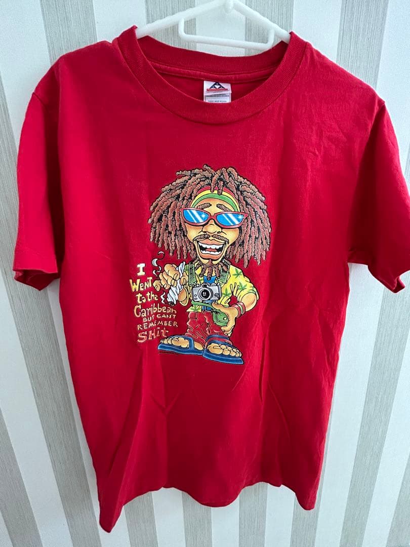 ヴィンテージTシャツ古着　レッド Sサイズ　レゲエ　値下げ