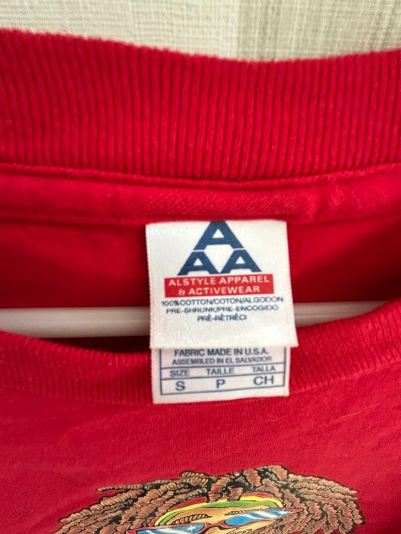 ヴィンテージTシャツ古着　レッド Sサイズ　レゲエ　値下げ