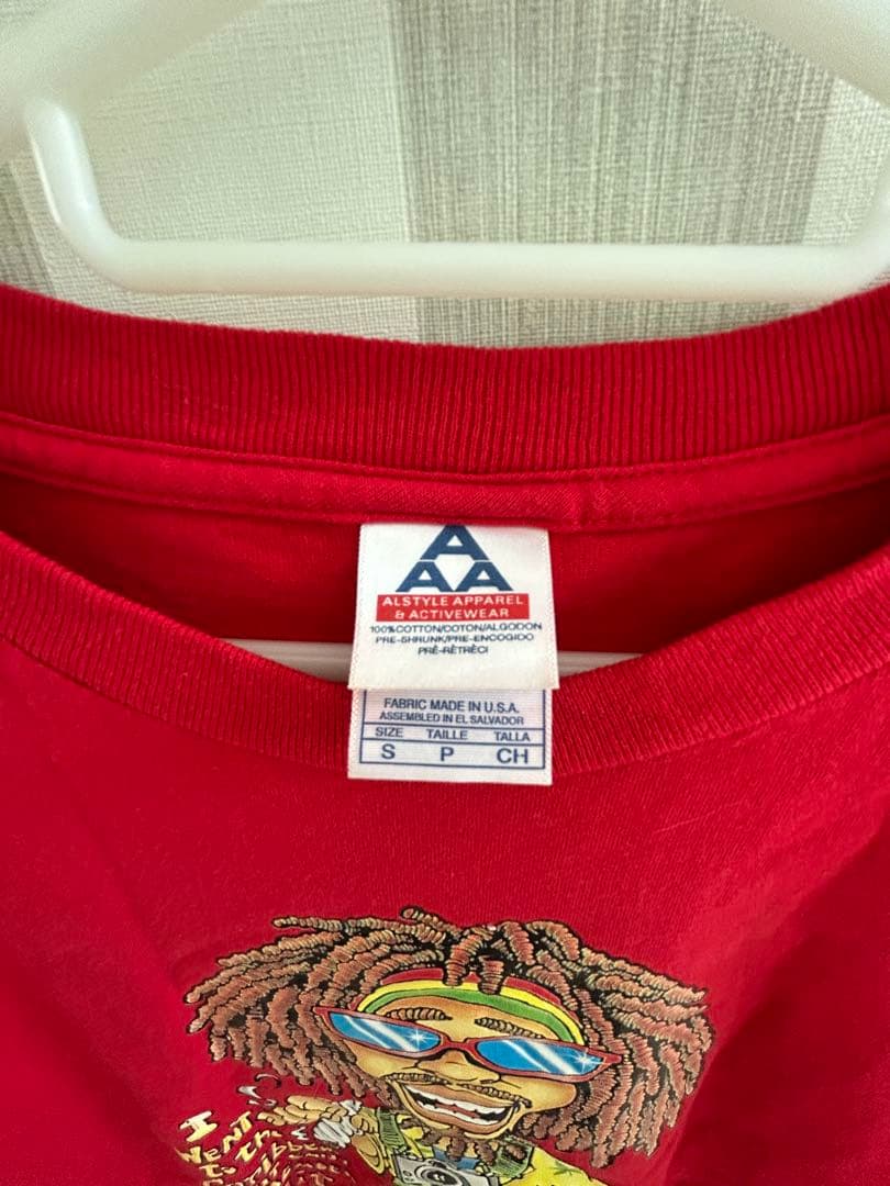 ヴィンテージTシャツ古着　レッド Sサイズ　レゲエ　値下げ