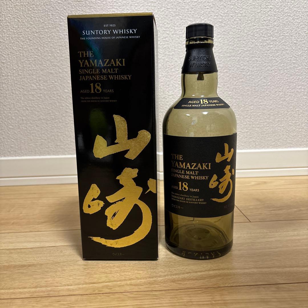 山崎 18年 シングルモルトウイスキー 700ml 空瓶