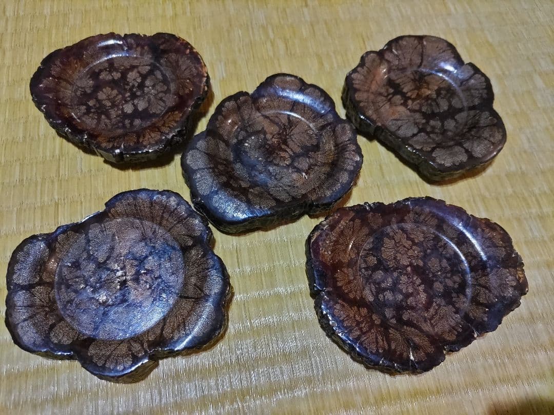 ホソマ様　茶托 菊花木５枚　他２点のお纏め価格