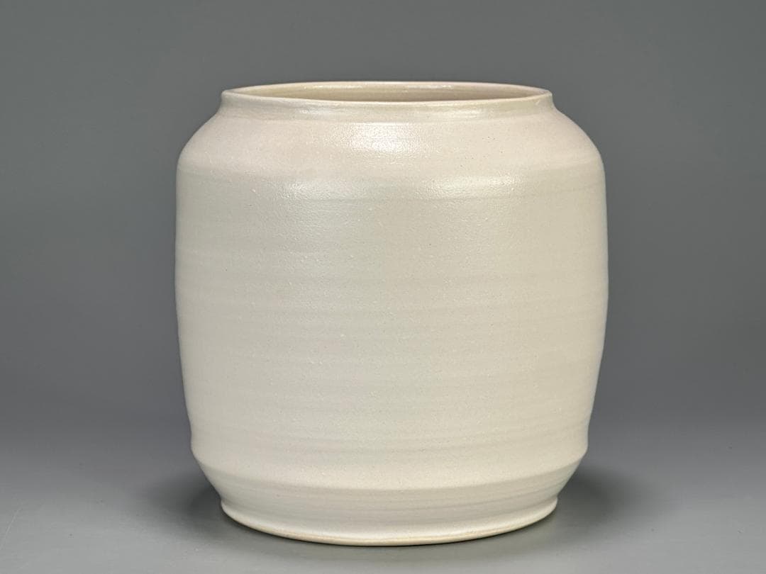 日本美術　茶道具　白磁　蓮花文　水指　在銘　治子