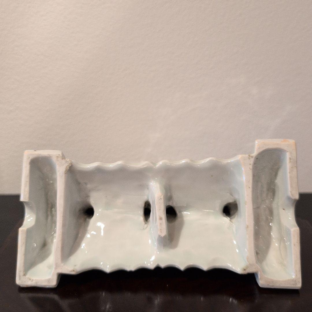 硯屏 染付 山水図 伊万里焼？ 平戸焼？　合わせ箱