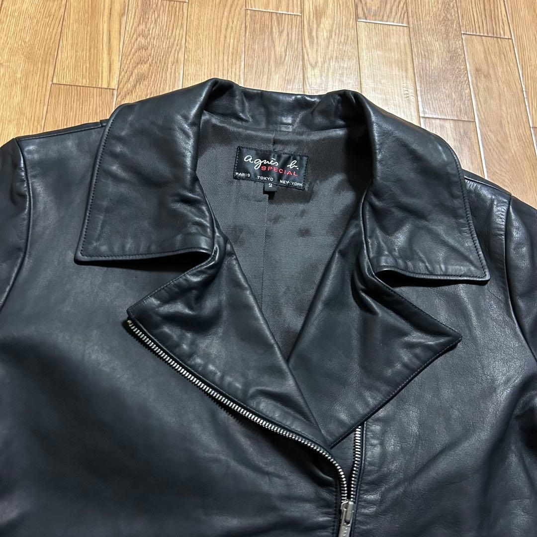 極美品✨アニエスベースペシャル ダブル レザージャケット カウレザー 2 M相当