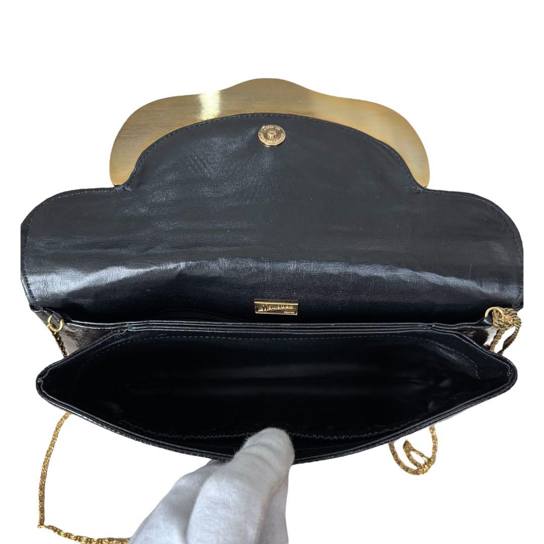 濱野　ハマノ　チェーンバッグ　クラッチバッグ　2way サンピエトロ　リザード