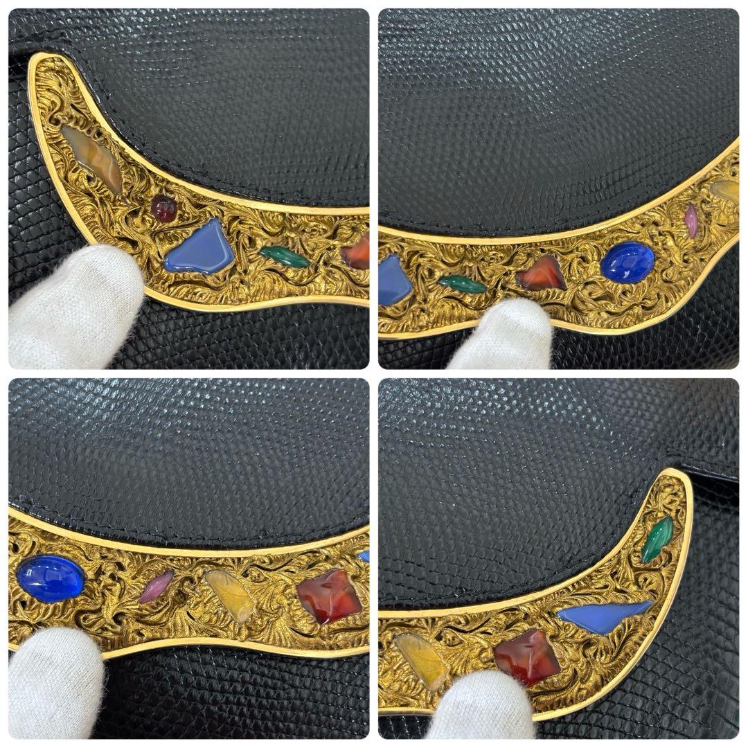 濱野　ハマノ　チェーンバッグ　クラッチバッグ　2way サンピエトロ　リザード