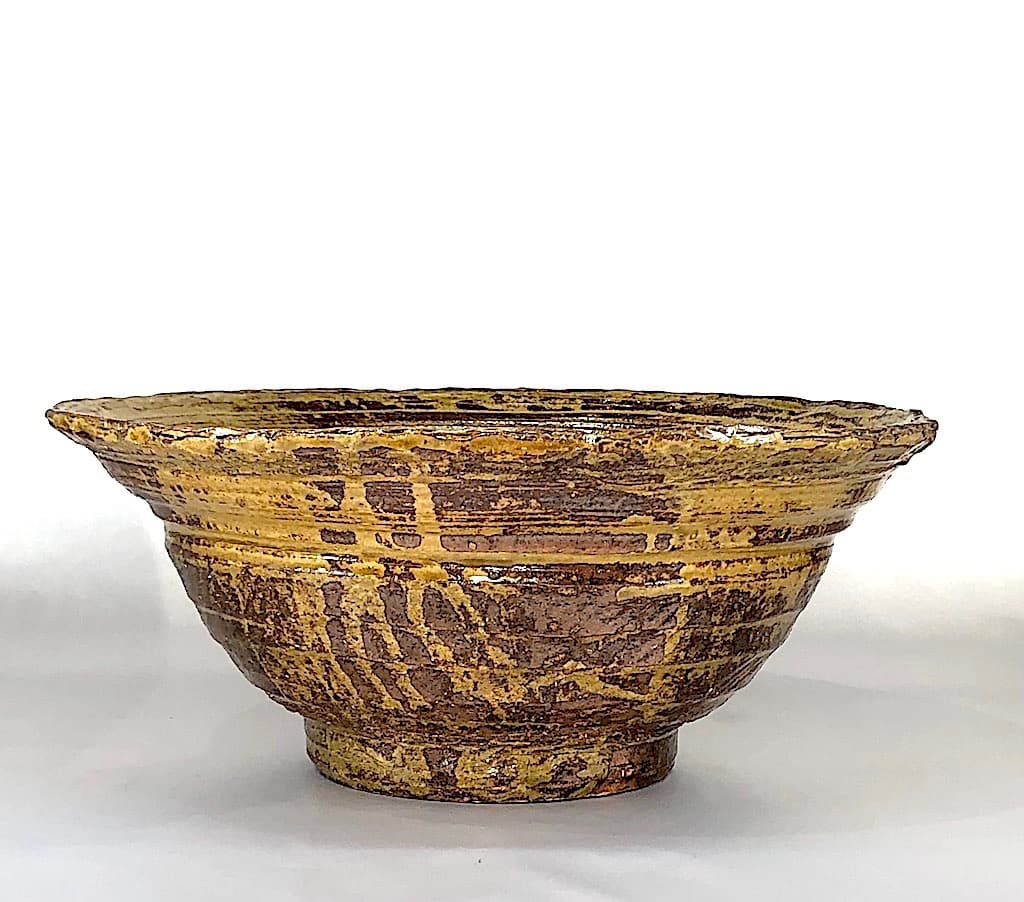 京焼・清水焼　清水六兵衛（三代）作　伊羅保　大鉢　無傷　箱無　保証。