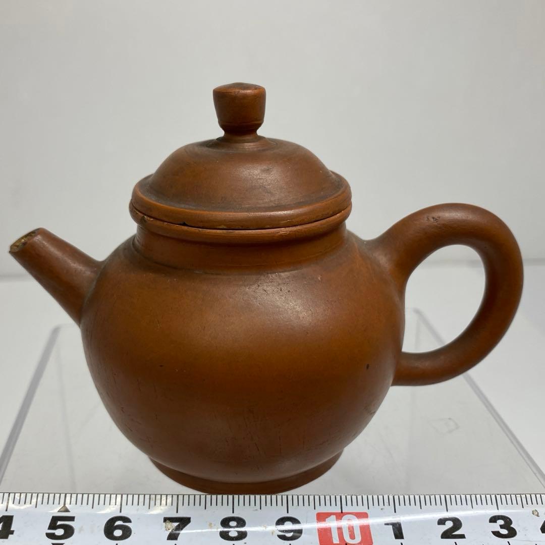 中国清時代　惠孟臣　朱泥急須　幅約10.2㎝　トヒサ　東さ7-0609☆2F