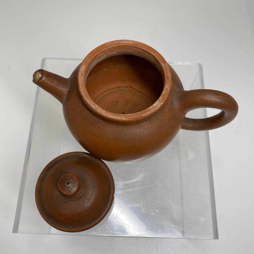 中国清時代　惠孟臣　朱泥急須　幅約10.2㎝　トヒサ　東さ7-0609☆2F