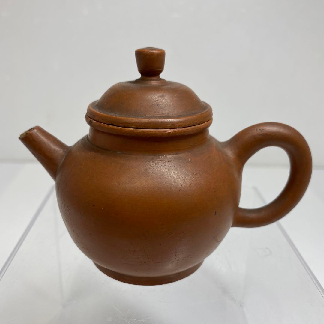 中国清時代　惠孟臣　朱泥急須　幅約10.2㎝　トヒサ　東さ7-0609☆2F