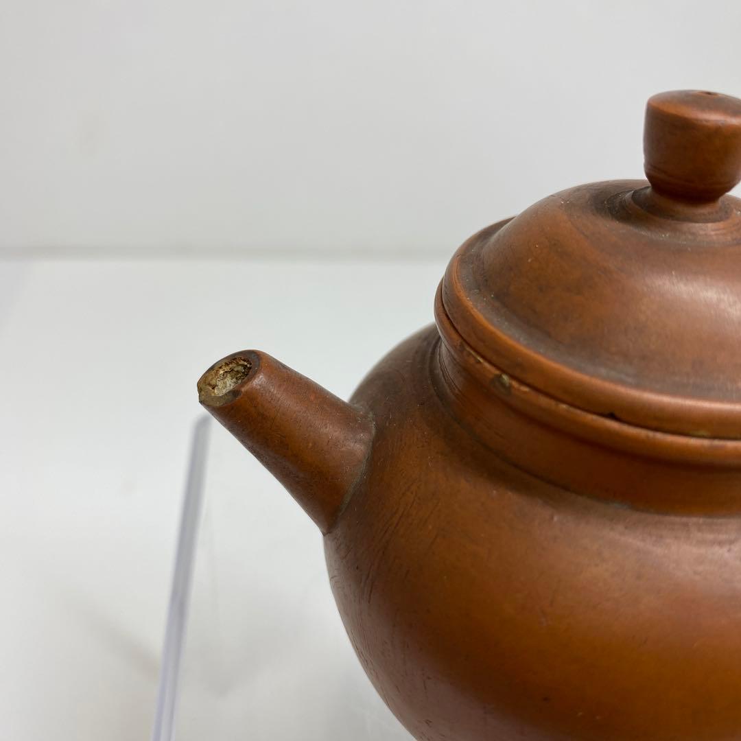 中国清時代　惠孟臣　朱泥急須　幅約10.2㎝　トヒサ　東さ7-0609☆2F