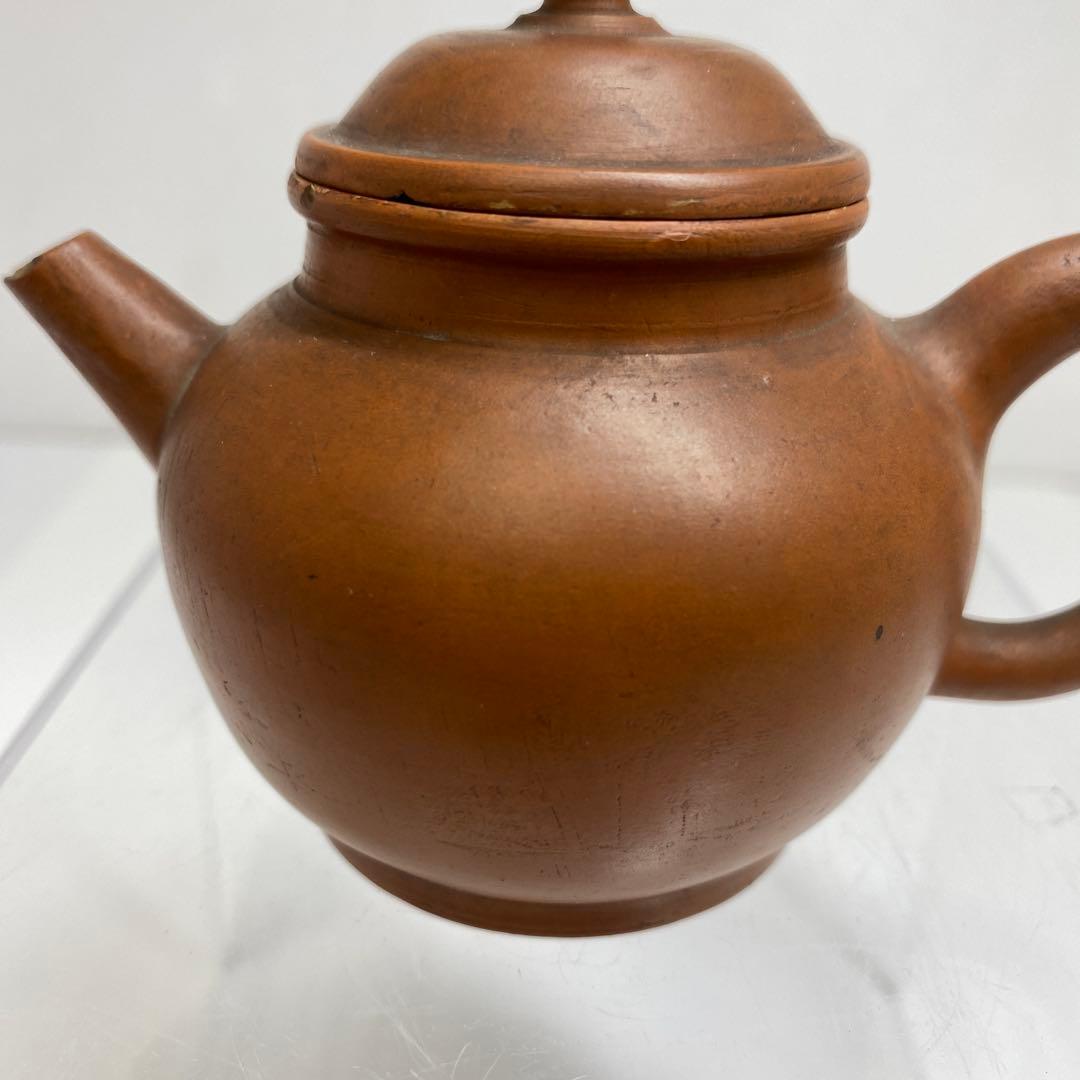 中国清時代　惠孟臣　朱泥急須　幅約10.2㎝　トヒサ　東さ7-0609☆2F