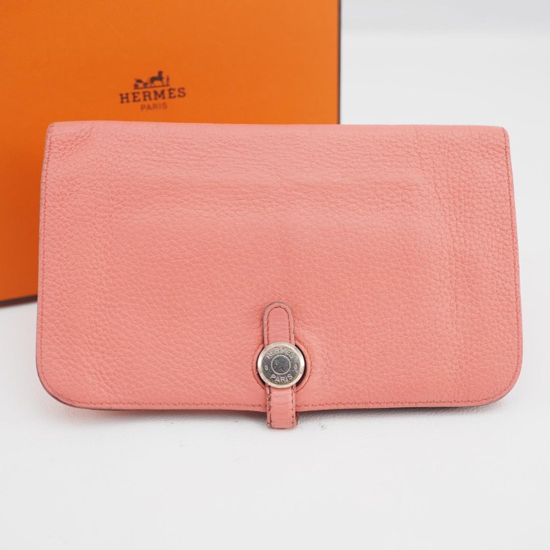 セール　2016年　HERMES エルメス ドゴンGM 財布 二つ折り ピンク
