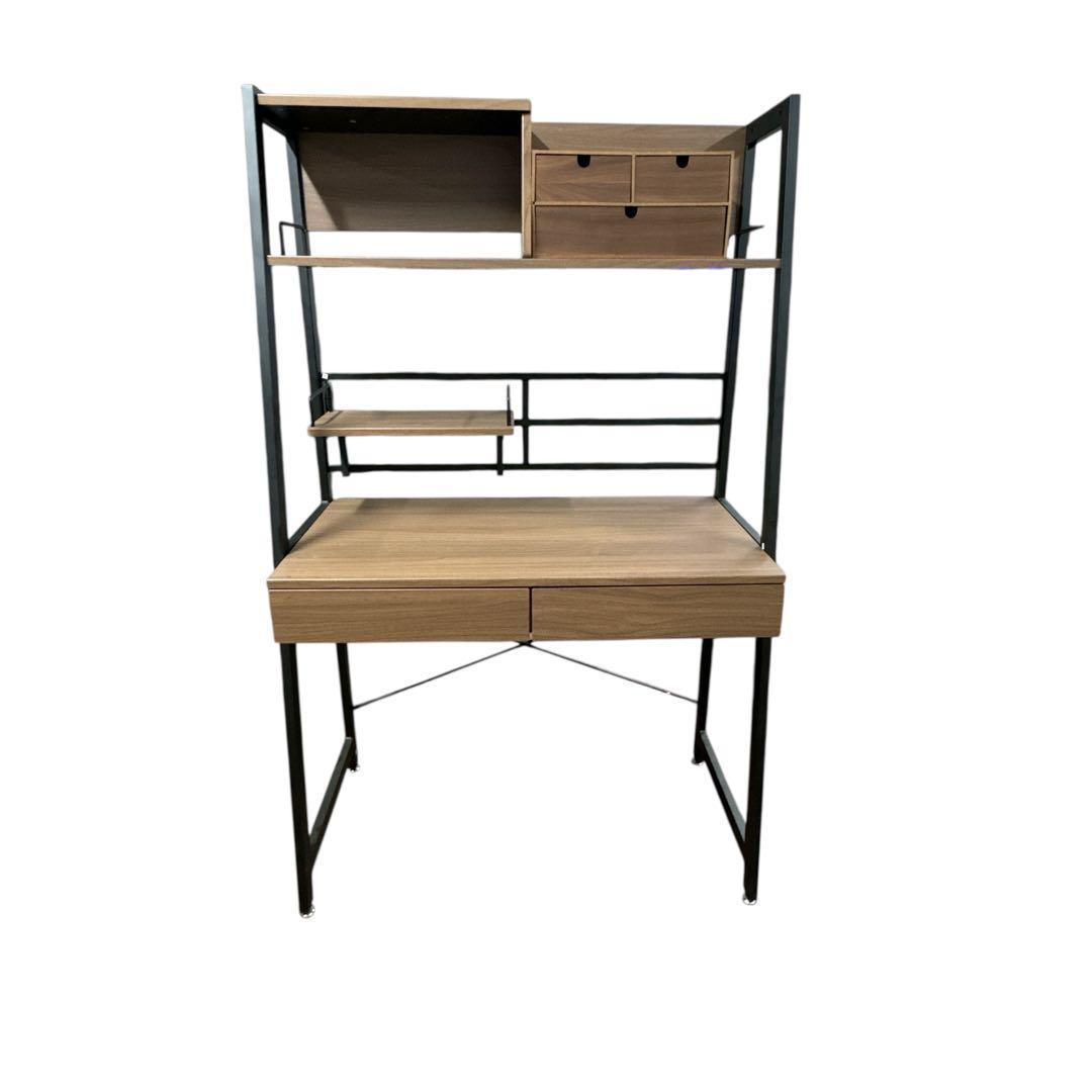 美品 ニトリ パソコンデスク 収納付き