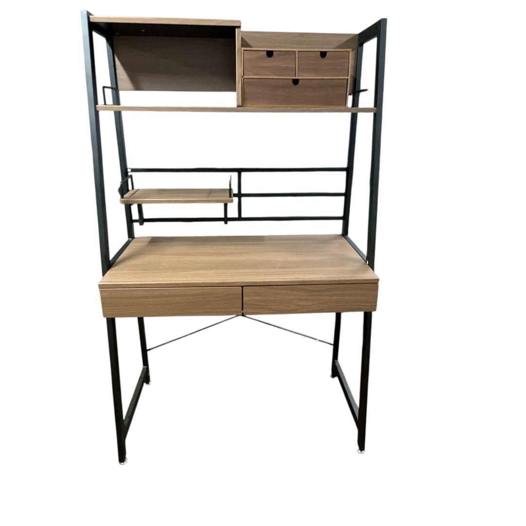 美品 ニトリ パソコンデスク 収納付き