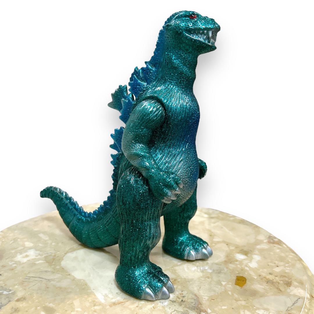 マルサン グリーンラメ 赤目 ゴジラ 約23cm ソフビ フィギュア