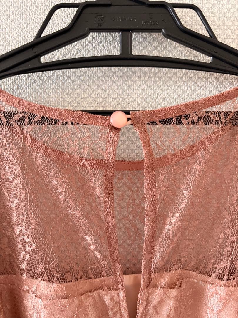 Aimer エメ パーティー ドレス ピンクベージュ S 低身長