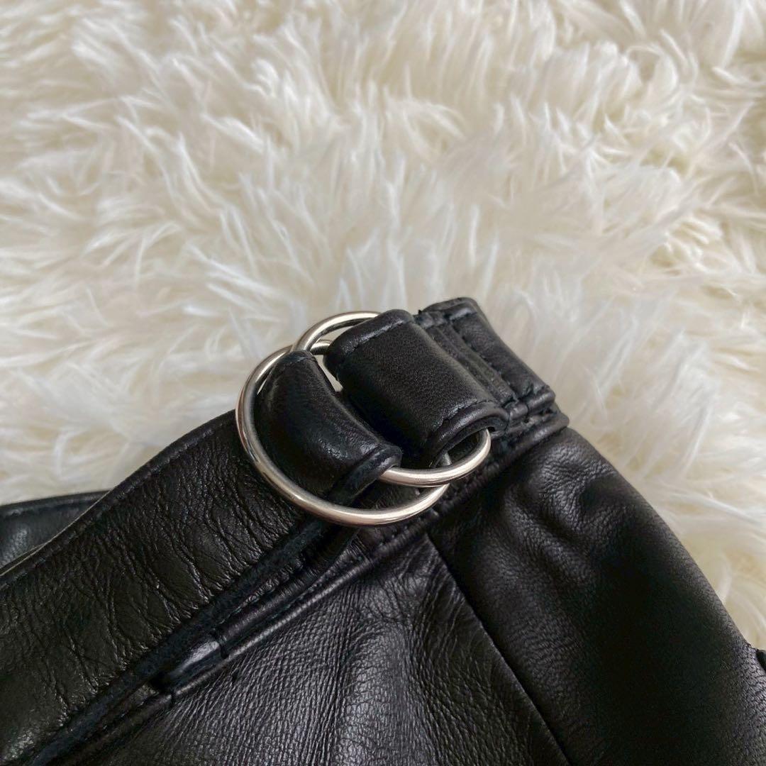 agnes b. レザースカート ブラック 34 ラムレザー オシャレ 大人