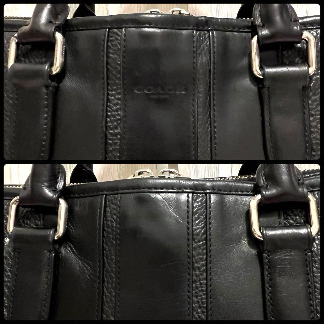 COACH コーチ ビジネスバッグ オールレザー ブリーフケース メンズ 黒 革