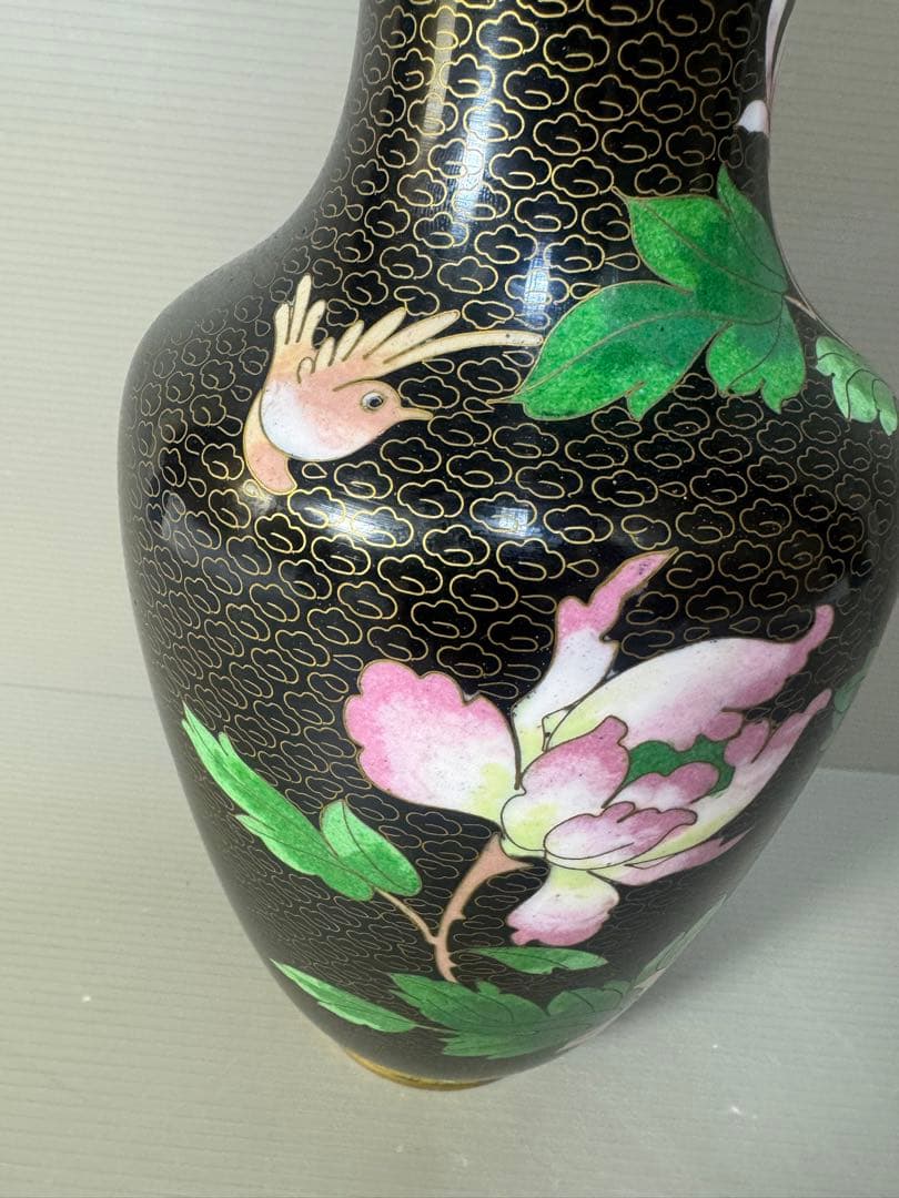 2351 七宝焼　琺瑯　花瓶　時代物