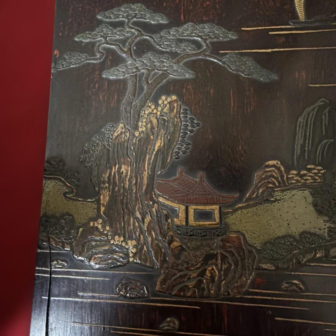 旧家蔵出し　古美術　文庫と硯箱セット