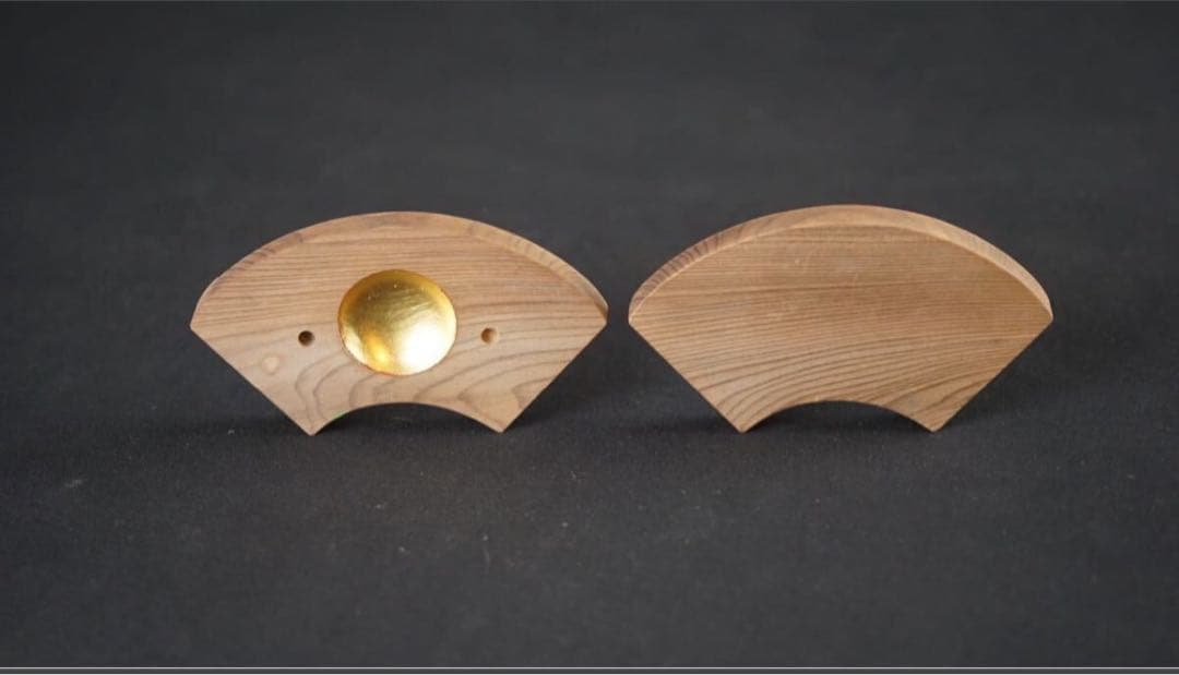 清水晃樹 神代杉 青楓絵扇面香合 内丸金箔 共箱 栞 茶道具 本物保証