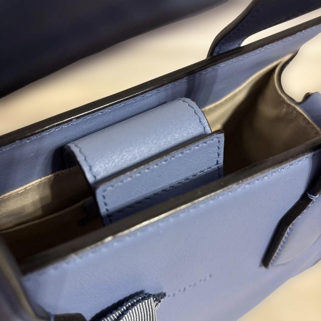 GUCCI リボン付きライトブルーハンドバッグ 日本限定