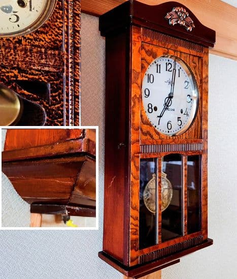 〈完動・美品〉栄計舎　本打式宮型ゼンマイ振り子時計