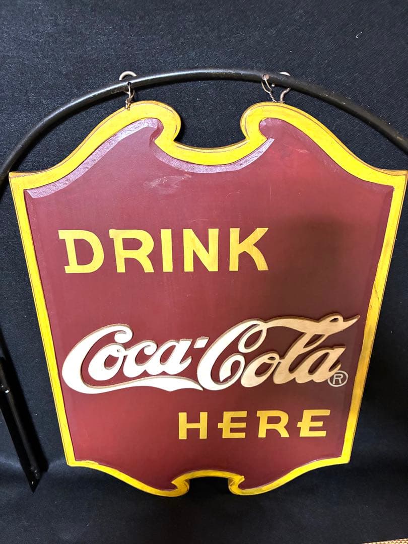 【kazu】コカコーラ　サインボード　看板　アメリカン雑貨　ガレージ　木製