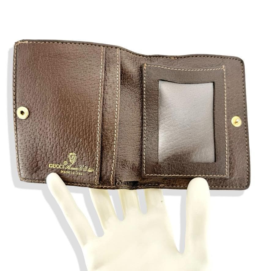 激レア　オールドグッチ　 Gucci 　財布　総柄　2つ折ミニ財布　小銭入れ有