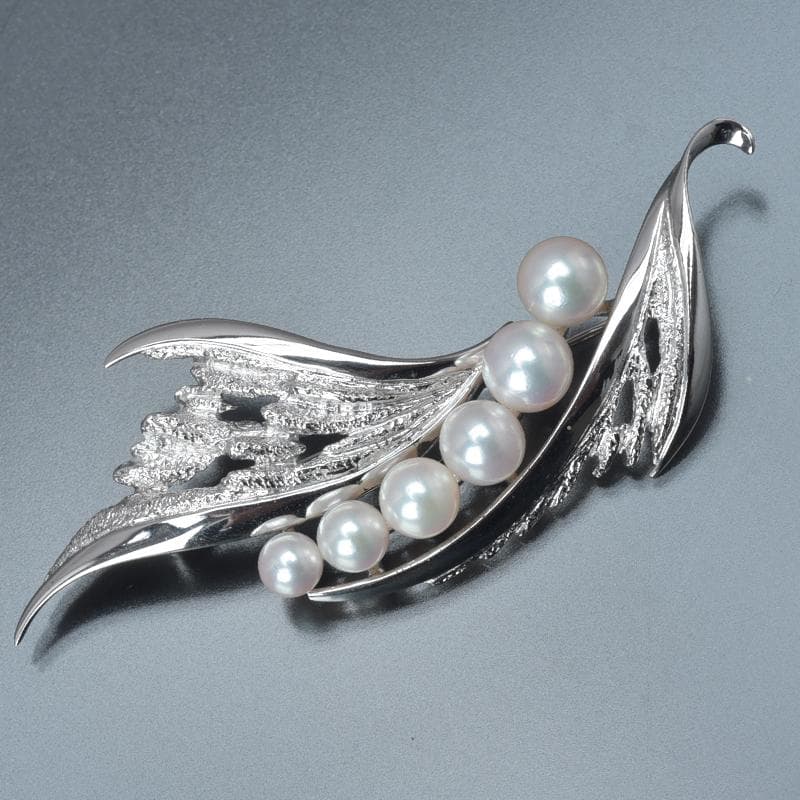 美品◇ミキモト あこや真珠 ブローチ パール6.5mm 6.7g 全長6.4cm