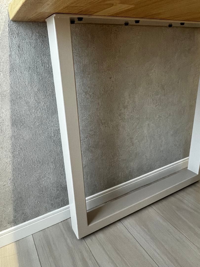 KANADEMONO デスク　ラバーウッド　ナチュラル　サンドベージュ脚