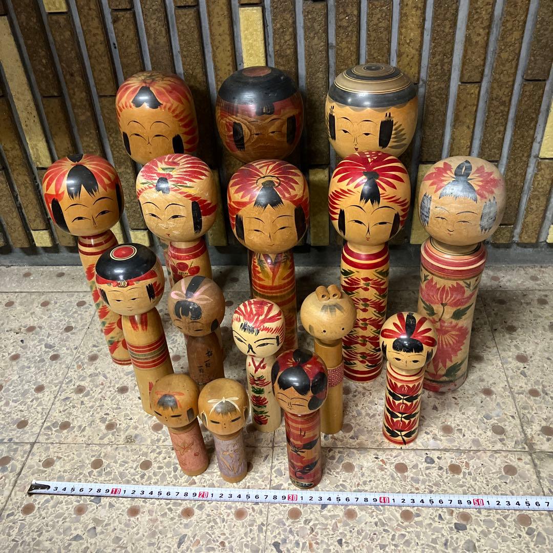 D-3 伝統こけし 16点まとめ売り 大量コレクション 郷土玩具 アンティーク