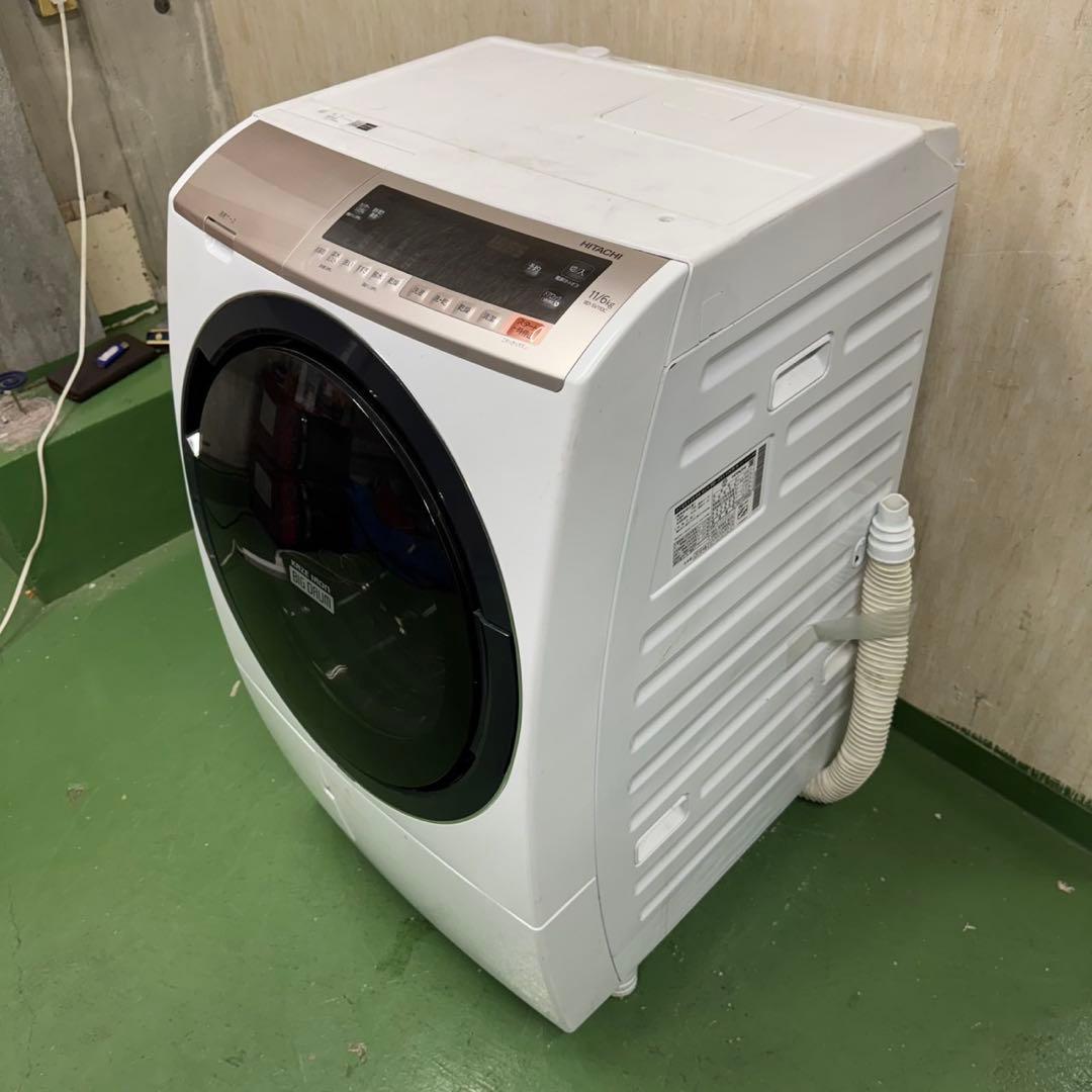 111 日立ドラム式洗濯機　乾燥付　11/6kg 小型　1人暮らし　右開き　安い