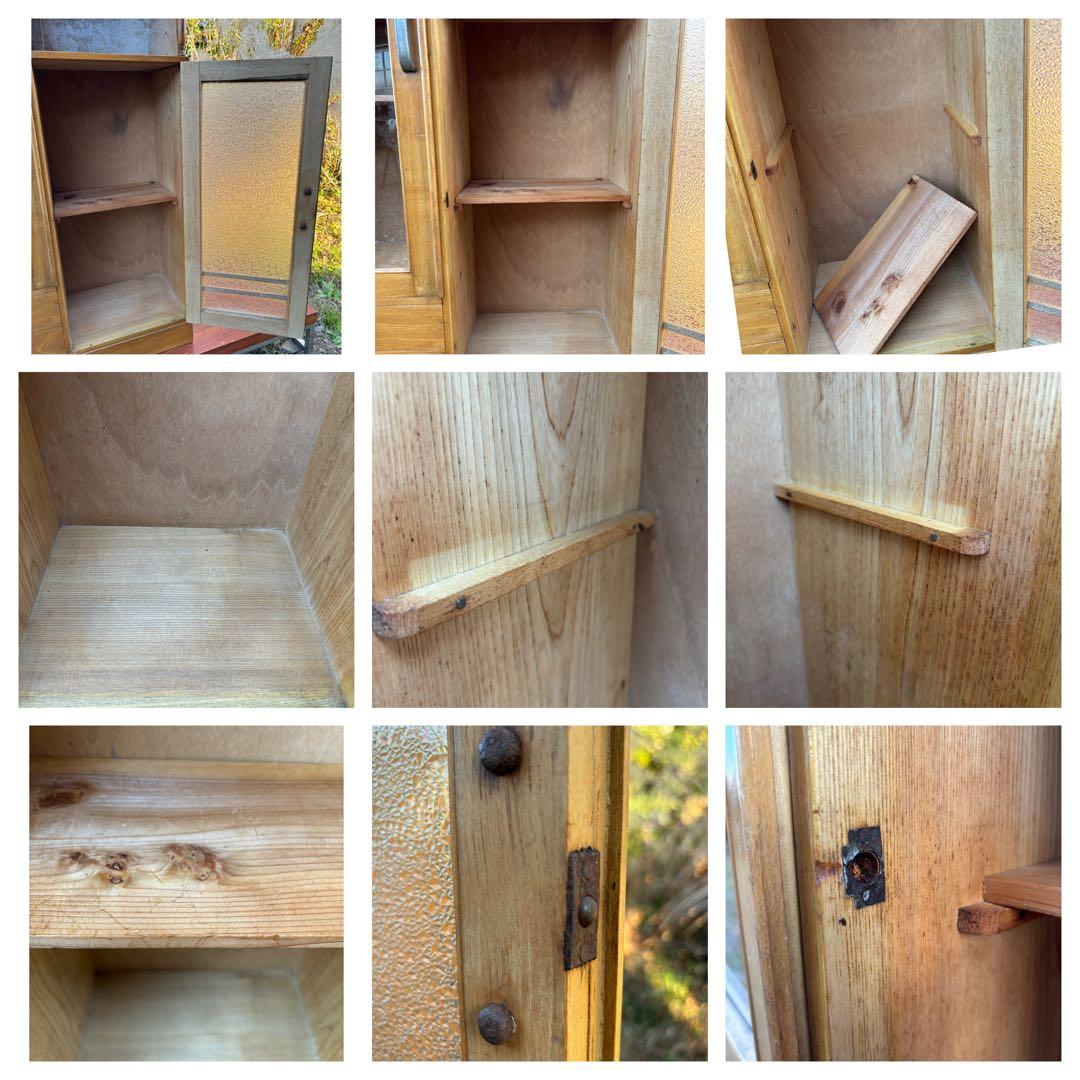 昭和レトロなガラスキャビネット‼️食器棚　飾り棚　書棚